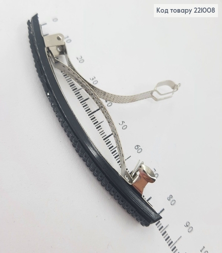 Заколка автомат с камешком 8 см черный 221008 фото 2