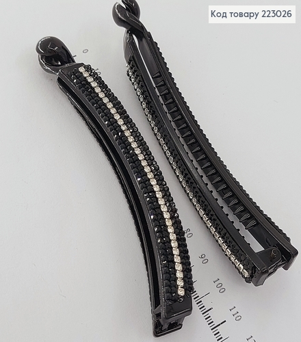 Заколка банан с камнями в 5 рядов 9,5 см 223026 фото 2