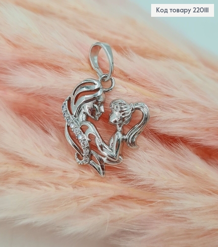 Кулон Мама с дочерью и камешками родованное Xuping 220111 фото 2