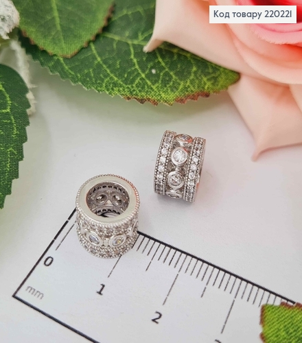 Кулон родований, Шарм в камінцях, діам. серед. 1см, висота. 8мм, Xuping 18K 220221 фото 2