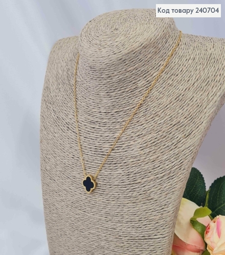 Цепочка из Van Cleef, двусторонний Лиловый-Черный, 43+5см, лимонного цвета, сталь Stainless Steel 240704 фото 3