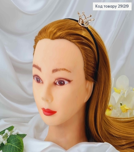 Обруч металл "Корона" с камешками (диаметр 2,5, высота 2см) в ассорт. 291219 фото 3