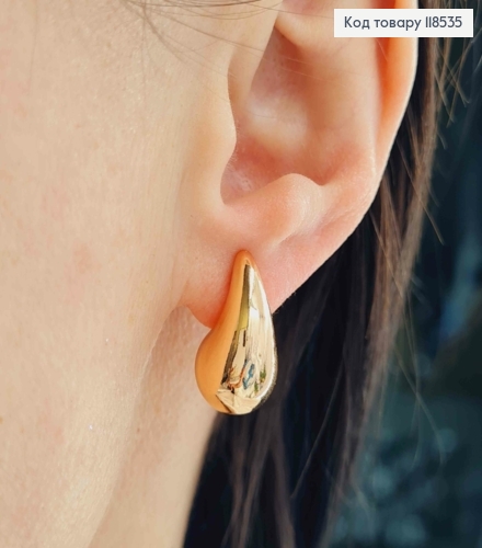 Серьги гвоздики "КАПЛИНКИ", 1,9см, Xuping 18К 118535 фото 3