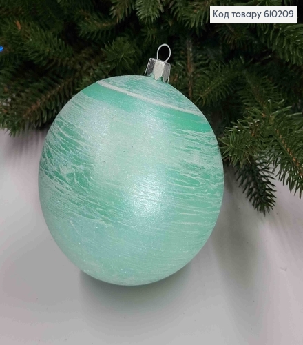 Игрушка шар 100мм ВЬЮГА, цвет МЬЯТА, Украина 610209 фото 2