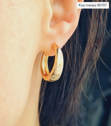 Серьги кольца заужены к верху, диаметр  2см, Xuping 18K 116707 фото 3