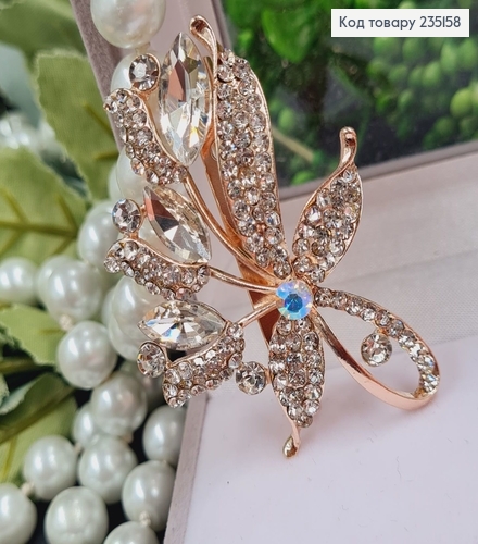 Брошка металл Цветочек 5,5*4 см. 235158 фото 3