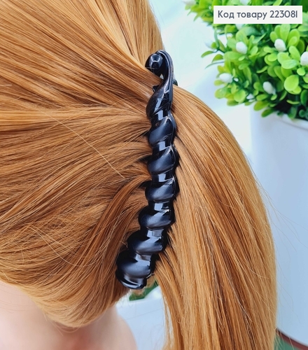 Заколка банан пластик глянцевая Волна, 10,5см в ассорт. 223081 фото 2