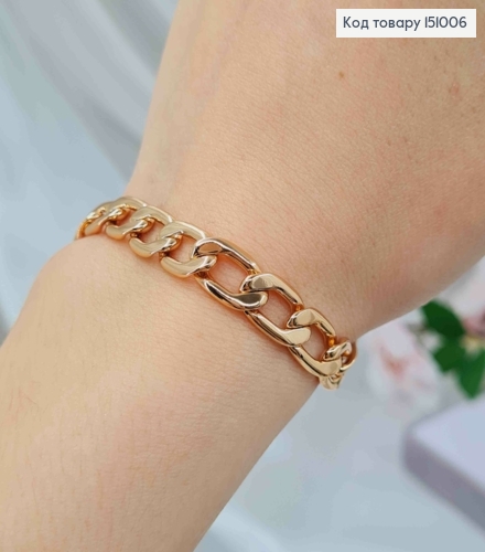 Браслет, панцирное плетение, дл. 18см, шир. 8мм, Xuping 18К 151006 фото 2