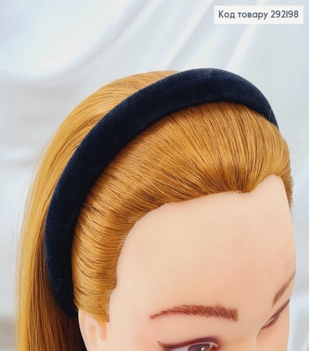 Обруч пластик, мягкий велюр, ЧЕРНЫЙ, шир.2см. 292198 фото 3