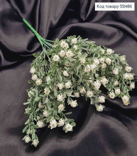 Штучна композиція Гіпсофіл, БІЛОГО кольору, 7 гілочок на металевому стержні, висота 33см 551486 фото 2