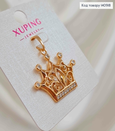 Кулон "Корона" ажурный. с камешками, 2,5см, Xuping 18K 140918 фото 2