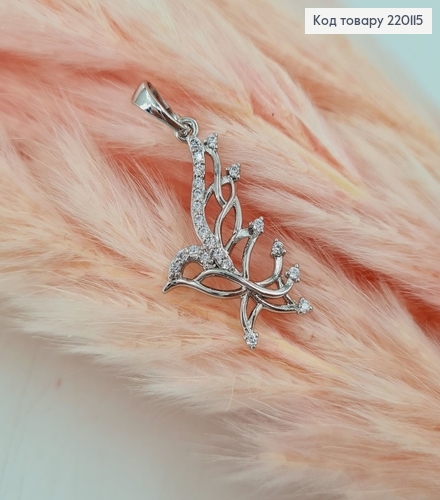 Кулон Бабочка с камешками родованное Xuping 220115 фото 2