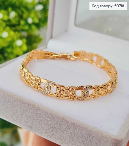 Браслет "Golden River" с камешками, 0,6см, дл. 17+2,5см Xuping 18K 150718 фото 2