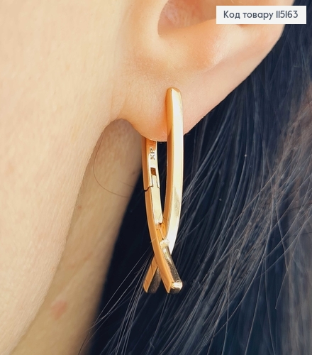 Серьги "Петелька", англ. зам. 2.7см Xuping 18K 115163 фото 2