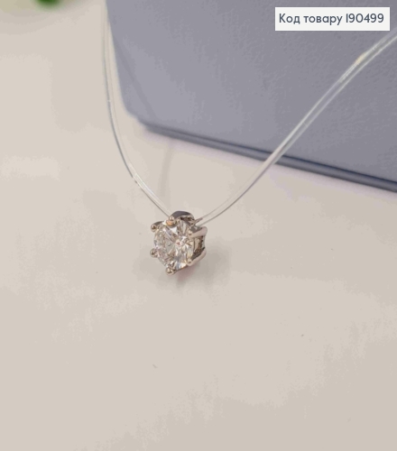 Жилка прозрачная с блестящим камнем (5мм), длина 45+5см, Xuping 190499 фото 2