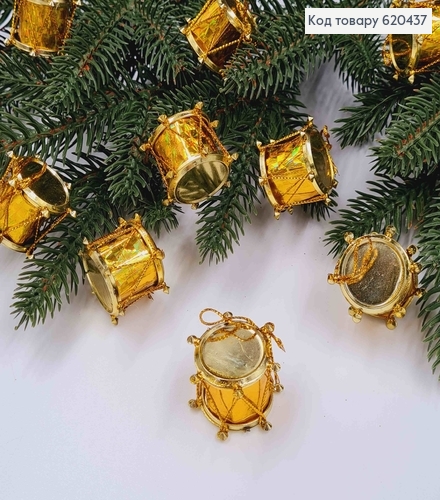 Барабан декоративный ЗОЛОТОГО цвета, 2*2см 620437 фото 2