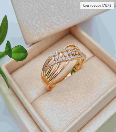 Перстень прикрашений Блискучими камінцями, Xuping 18К 171242 фото 3