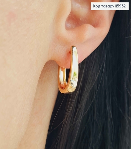 Серьги дуги, капельки, 1,5см*3мм, Xuping 18K 115932 фото 2