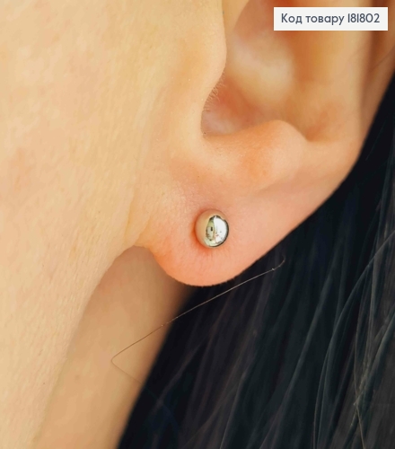 Серьги родованные гвоздики "Шарик", 0,4см, Xuping 181802 фото 2