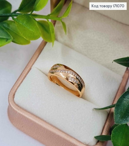 Кольцо "Грация" украшено Блестящими камнями, Xuping 18К 171070 фото 2