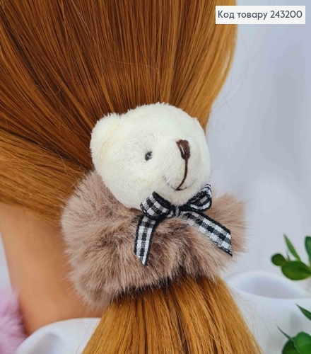 Резинка пушок "Ведмежа", діаметр 7см, Ведмежа 3,5см, Яскравих кольорів в асортименті 243200 фото 3