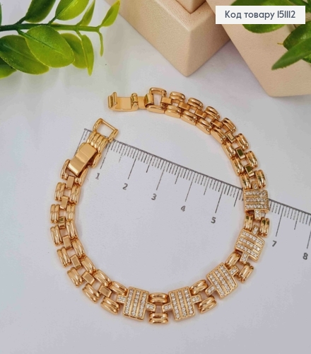 Браслет "Вивьен" украшен Блестящими камешками, дл.17+2см, Xuping 18K 151112 фото 2