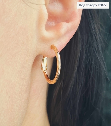 Серьги кольца 2см, с гранями, Xuping 18K 115822 фото 2