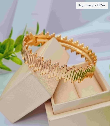 Браслет круглый фактурный, ддаметр 6,5см, длина 20см, Xuping 18К. 151247 фото 2