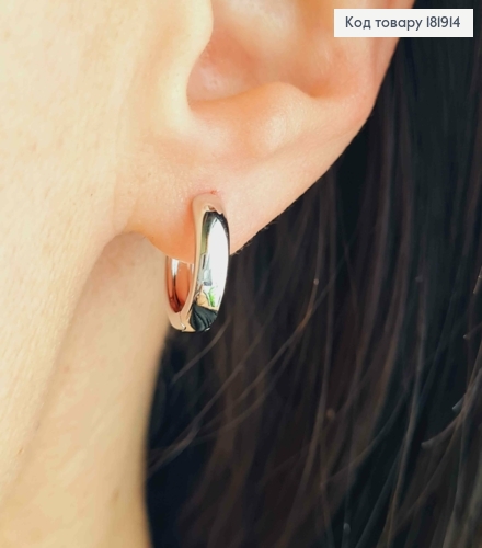 Серьги кольца Классические, ширина 3,5мм, диаметр 1,3см, XUPING 181914 фото 2