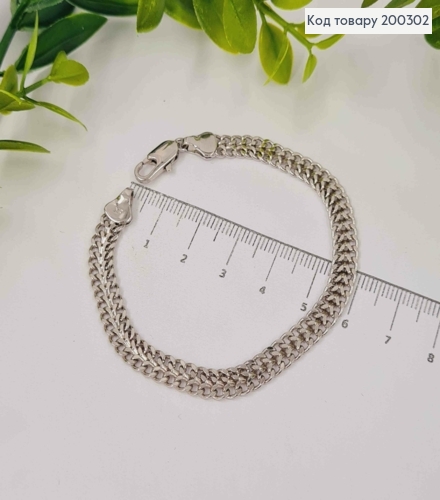 Браслет родований плетіння ПІТОН, шир.6мм, довж. 18,5см, Xuping 200302 фото 2