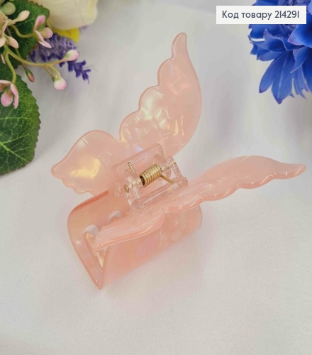 Краб пластик (акрил), МЕТЕЛИК, 7*6,5см, Перламутрово-Рожевого кольору 214291 фото 2