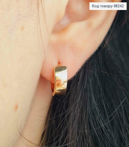 Серьги кольца Классические, ширина 5мм, диаметр 1,3см, Xuping 18К. 118242 фото 3