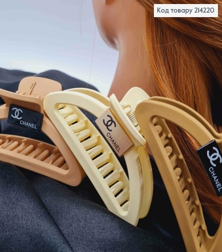 Краб пластик дуга 9см, матовый "Chanel" в ассорт. 214220 фото 2
