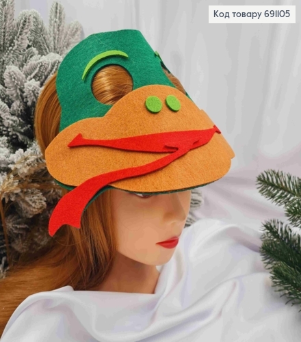 Новогодняя маска "ЗМИЯ", 24*16см на резинке, фетр 691105 фото 2