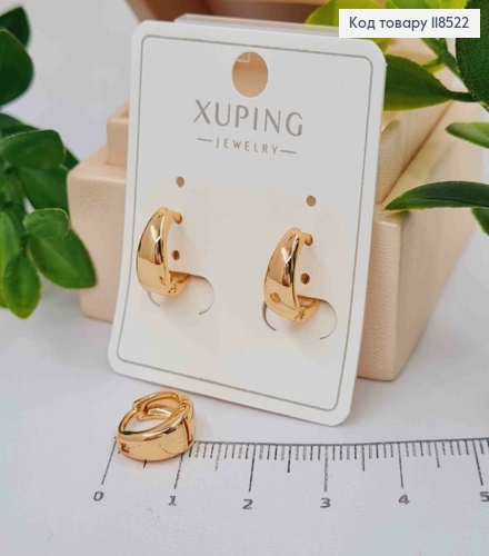 Серьги кольца с расширением вниз, диаметр 1,2см, XUPING 18K 118522 фото 2