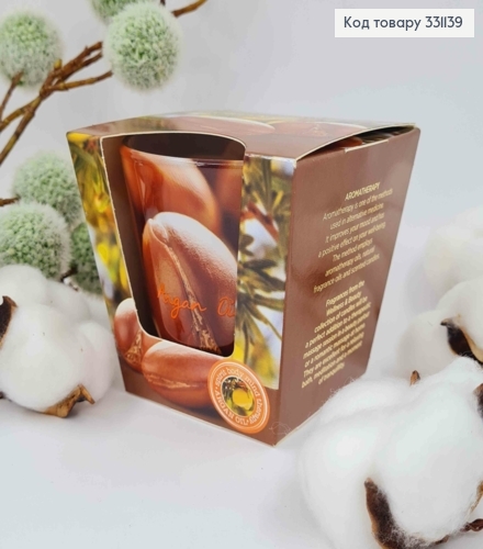 Аромасвічка стакан, WELLNESS & BEAUTY, Argan oil, 115г/ 30год., Польща 331139 фото 2