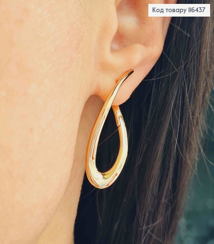 Серьги дуги, классические изогнутые, 3,5см, англ. зам. Xuping 18K 116437 фото 2