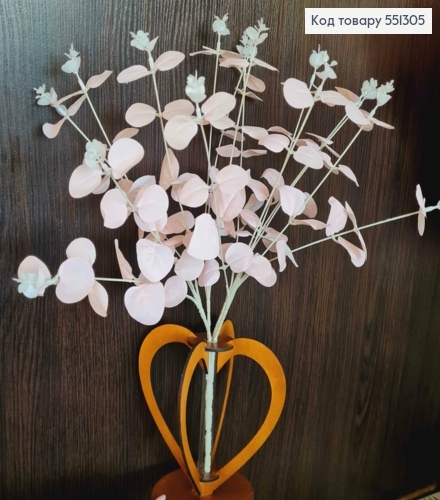 Искусственная композиция Эвкалипт, цвет Розовый, 16 веточек на металлическом стержне, 47см 551305 фото 2