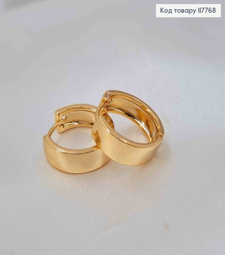 Серьги кольца Классические, ширина 5мм, диаметр 1,6см, Xuping 18К. 117768 фото 2