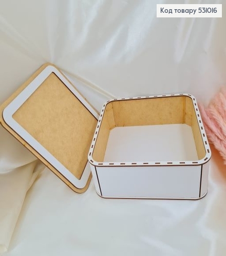 Коробка деревянна белая "Happy birthday" 27х27х10 см 531016 фото 2