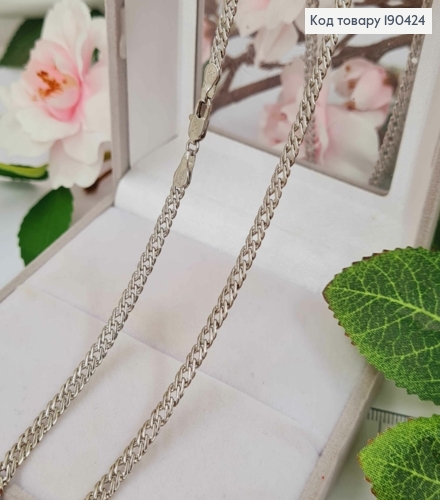 Цепочка родственная, плетение Панцирное двойной ромб 4мм, длина 60см, Xuping 190424 фото 2