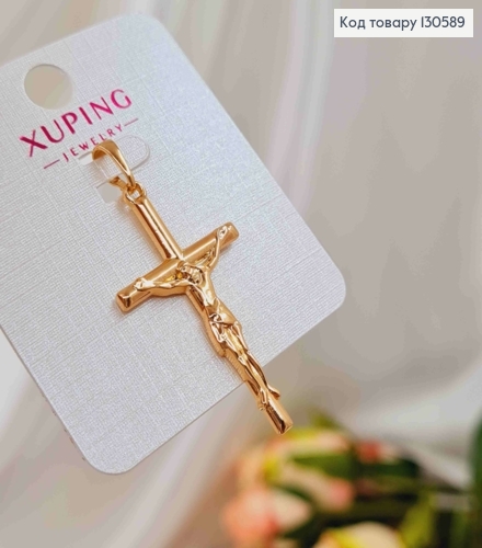 Крестик классический с распятием 3,5*2см Xuping 18K 130589 фото 3