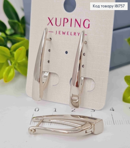Сережки родованные Стрелы, 3,3см, английская застежка, Xuping 181757 фото 2