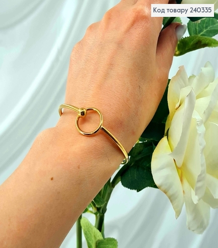 Браслет на руку, В стиле Картье, колечко с шариком, сталь Stainless Steel, диам. 5,7см 240335 фото 2