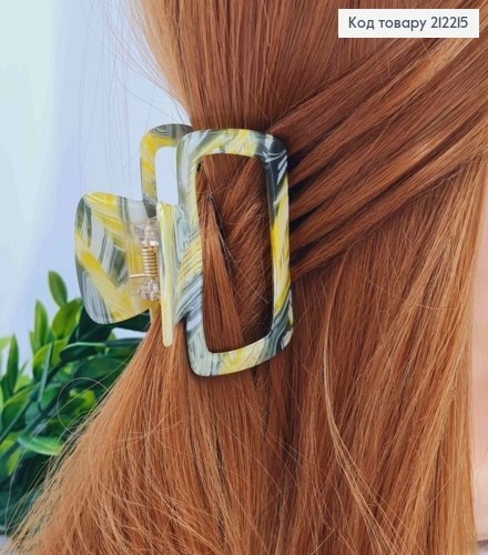 Краб пластик (акрил), прямоугольный с закругленными углами, 6,5см, серо-желтого цвета. 212215 фото 2