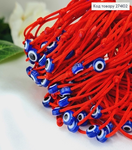 Шнурок оберег "Красная нить с глазом" на затяжке 274102 фото 2