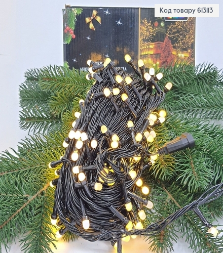 Гирлянда черная проволока 20 м 320 LED белая теплая (с удлинителем) 613113 фото 2