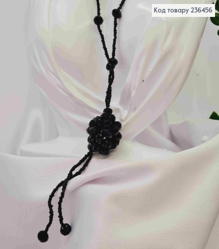 Бижутерия на шею из Бисера и Бусин, 82см, Черного цвета, Hand Made 236456 фото 2