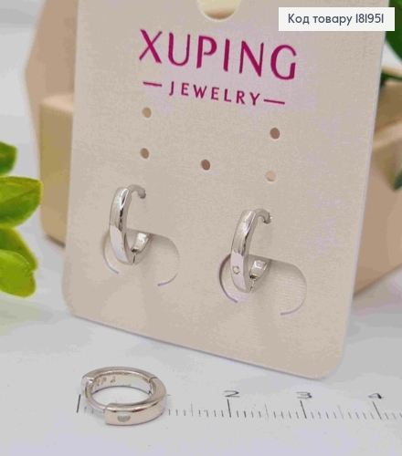 Серьги кольца, ширина 2мм, диаметр 1,1см, Xuping 181951 фото 2