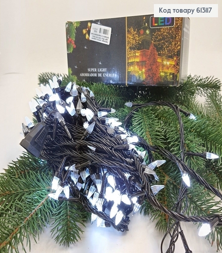 Гирлянда свеча черная проволока 20 м 320 LED белая холодная (с удлинителем) 613117 фото 2